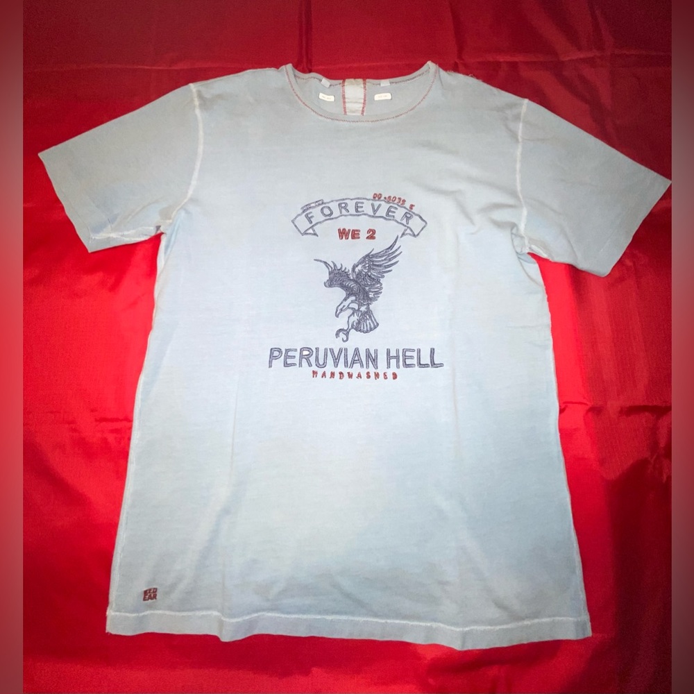 Paul smith “master piece” Peruvian hell hand washed blue T-Shirt (Medium)